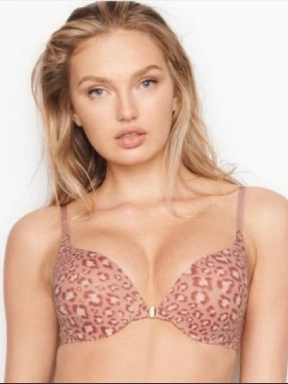 Victoria's Secret Incredible Bra Perfect Shape 38DD Cheetah Print Front Clasp